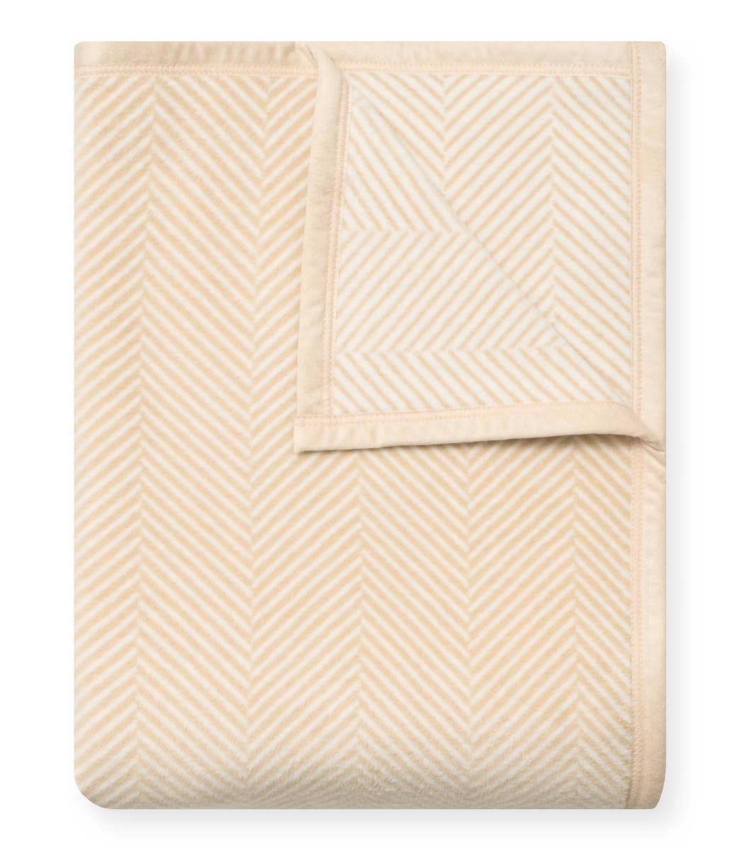 Harborview Herringbone Cream Blanket: Original
