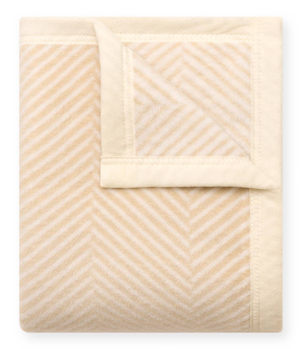 Harborview Herringbone Cream Blanket: Original