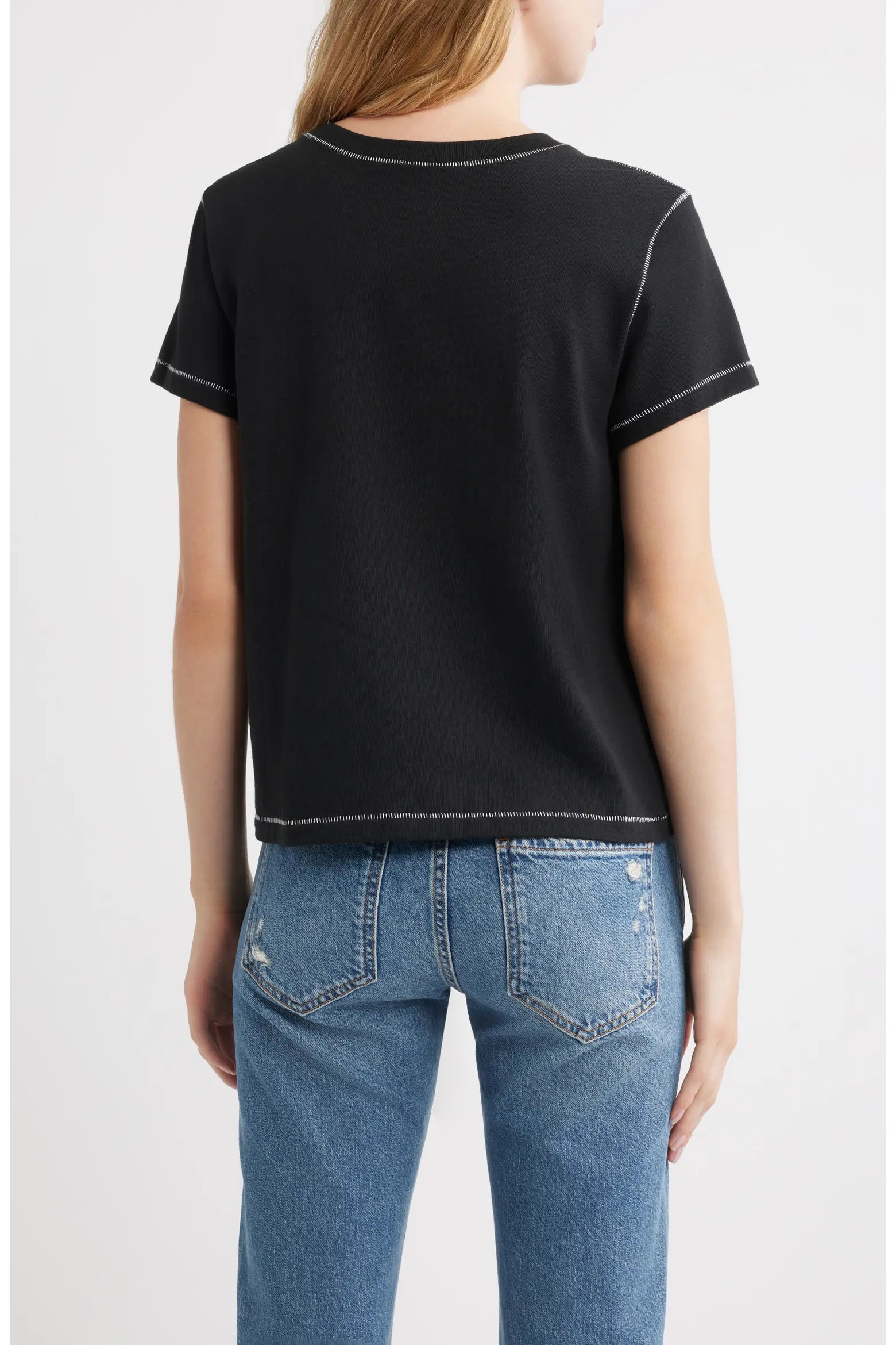 Girlfriend Tee- Black Contrast