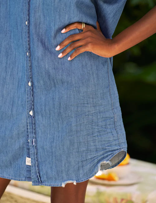 Mary Ruffle Collar Shirtdress