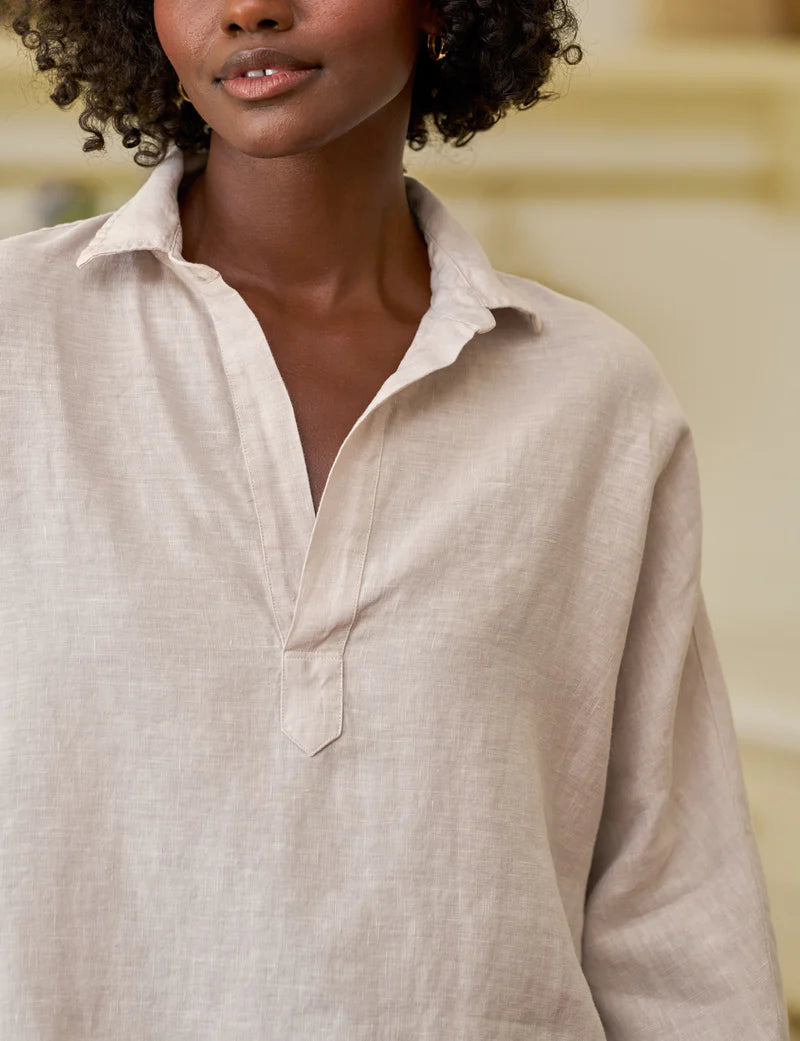 Gabi Popover Shirt in Sand