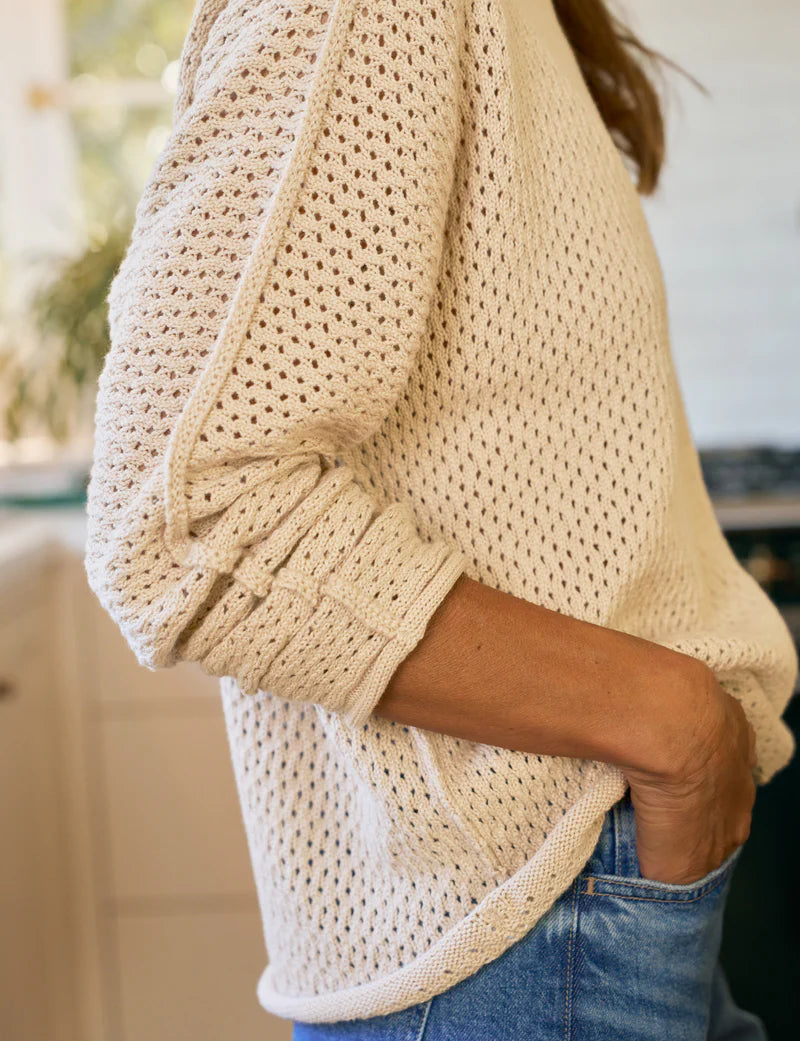 Monterey Pointelle Sweater in Sand