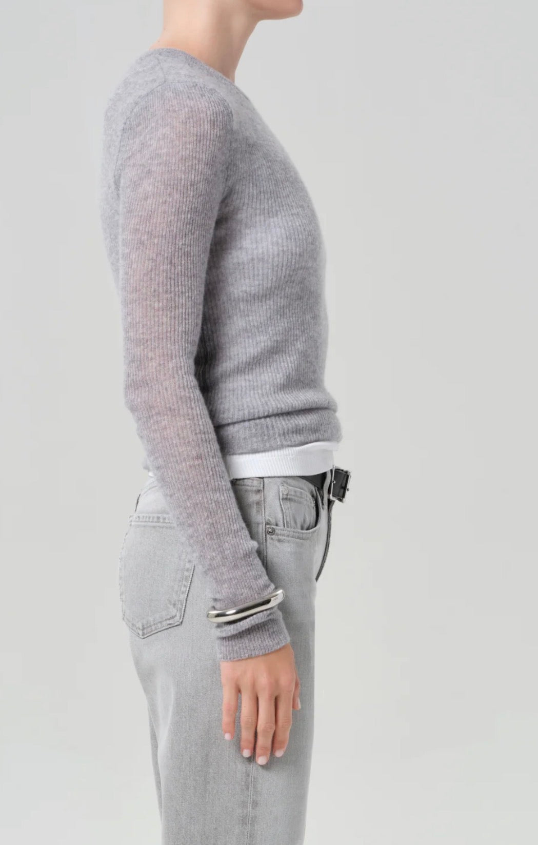 Alessia Crewneck Sweater - Heather Grey