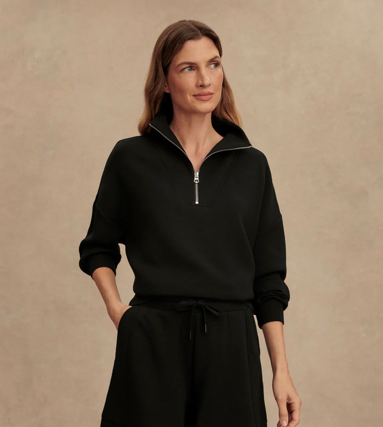 Hawley Half Zip Sweatshirt - Black