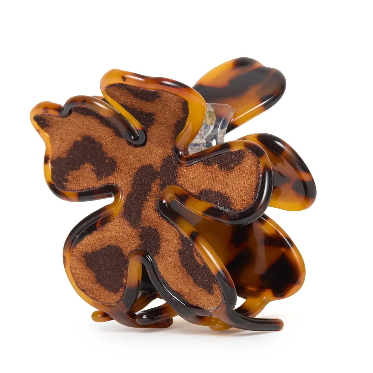 LEOPARD FLOCKED LILY CLAW CLIP