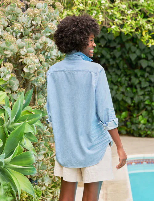 Relaxed Button Up in Classic Blue