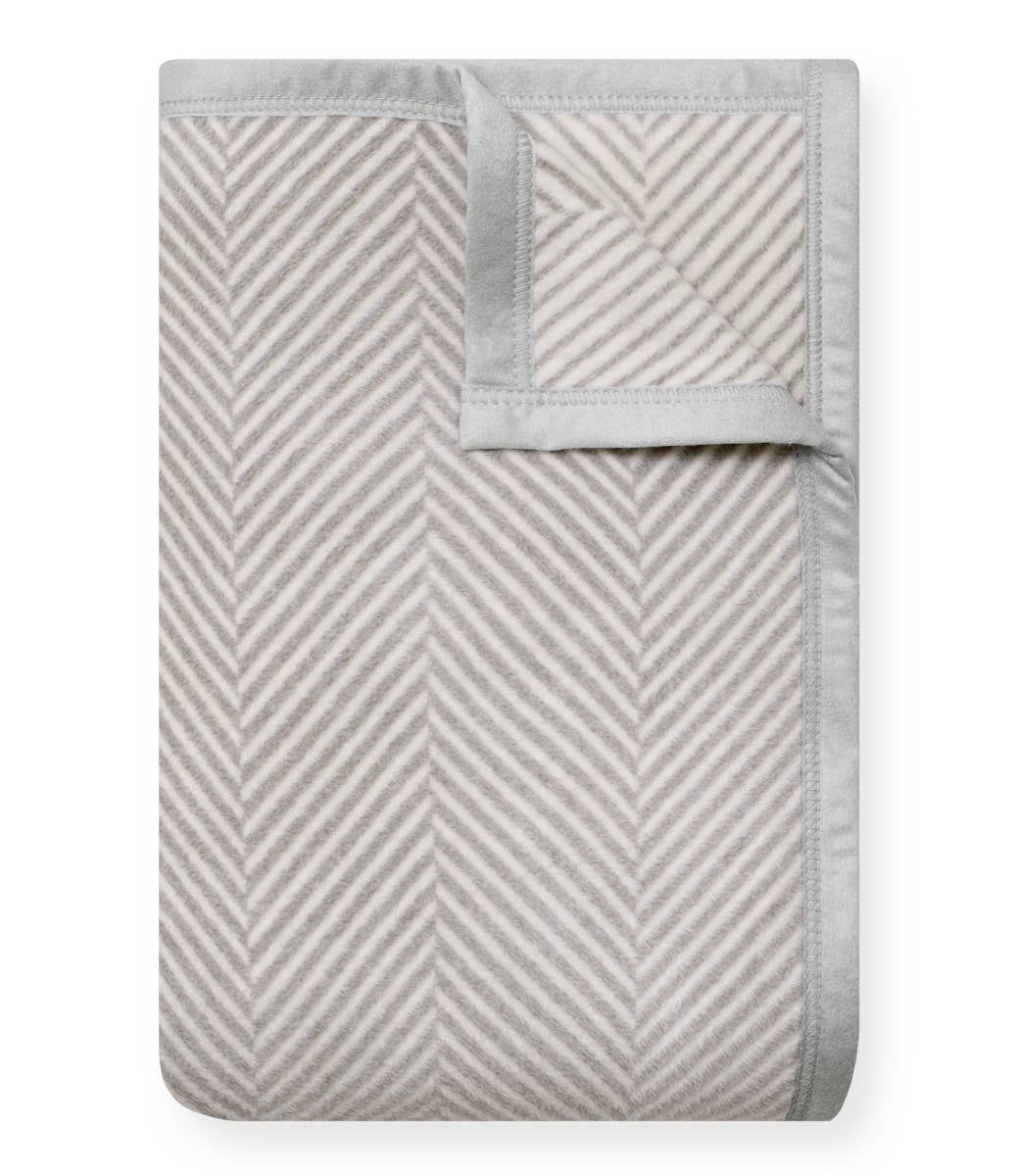 Harborview Herringbone Light Grey Blanket: Original