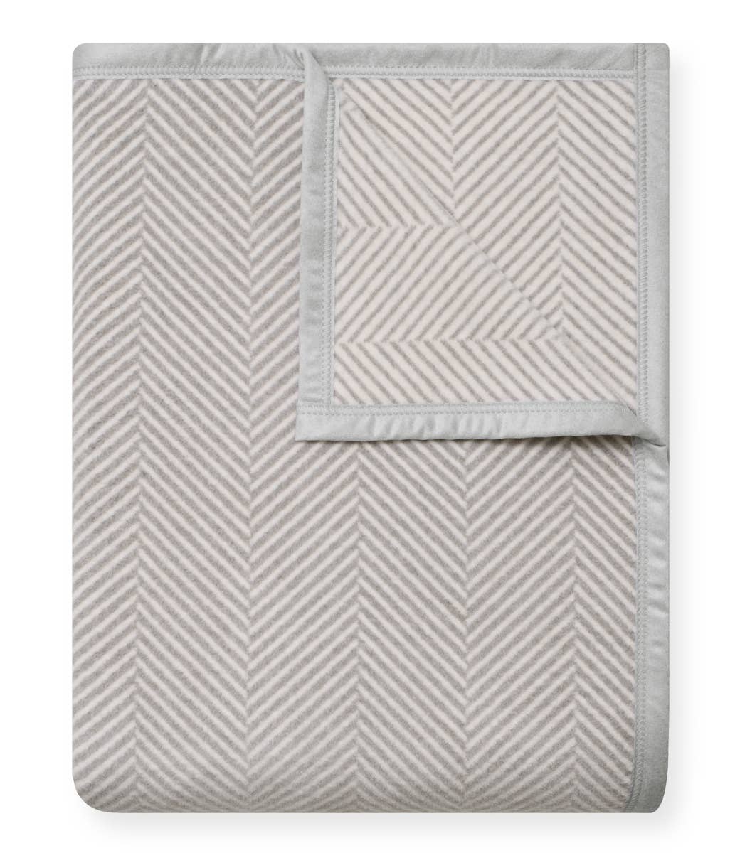 Harborview Herringbone Light Grey Blanket: Original