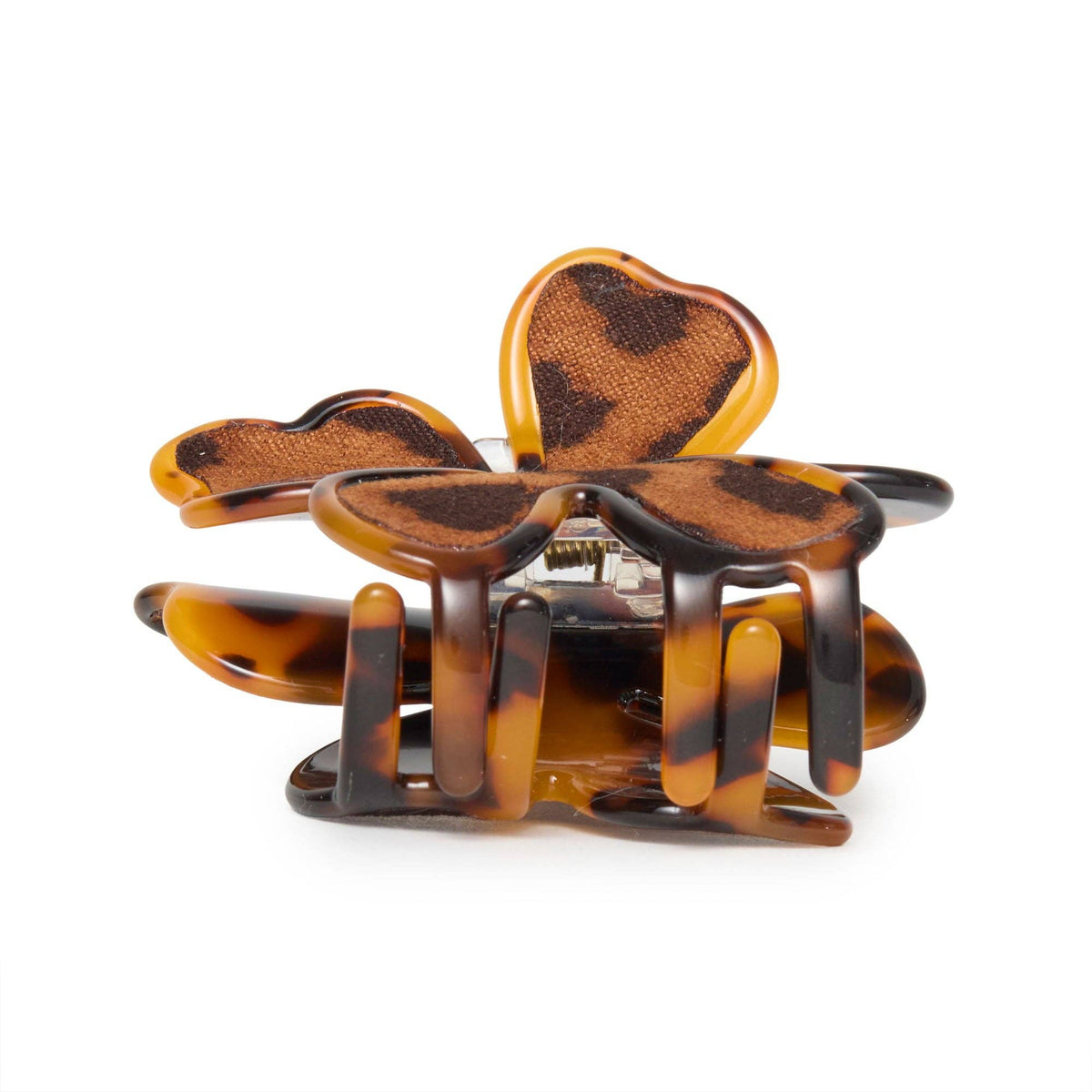 LEOPARD FLOCKED LILY CLAW CLIP