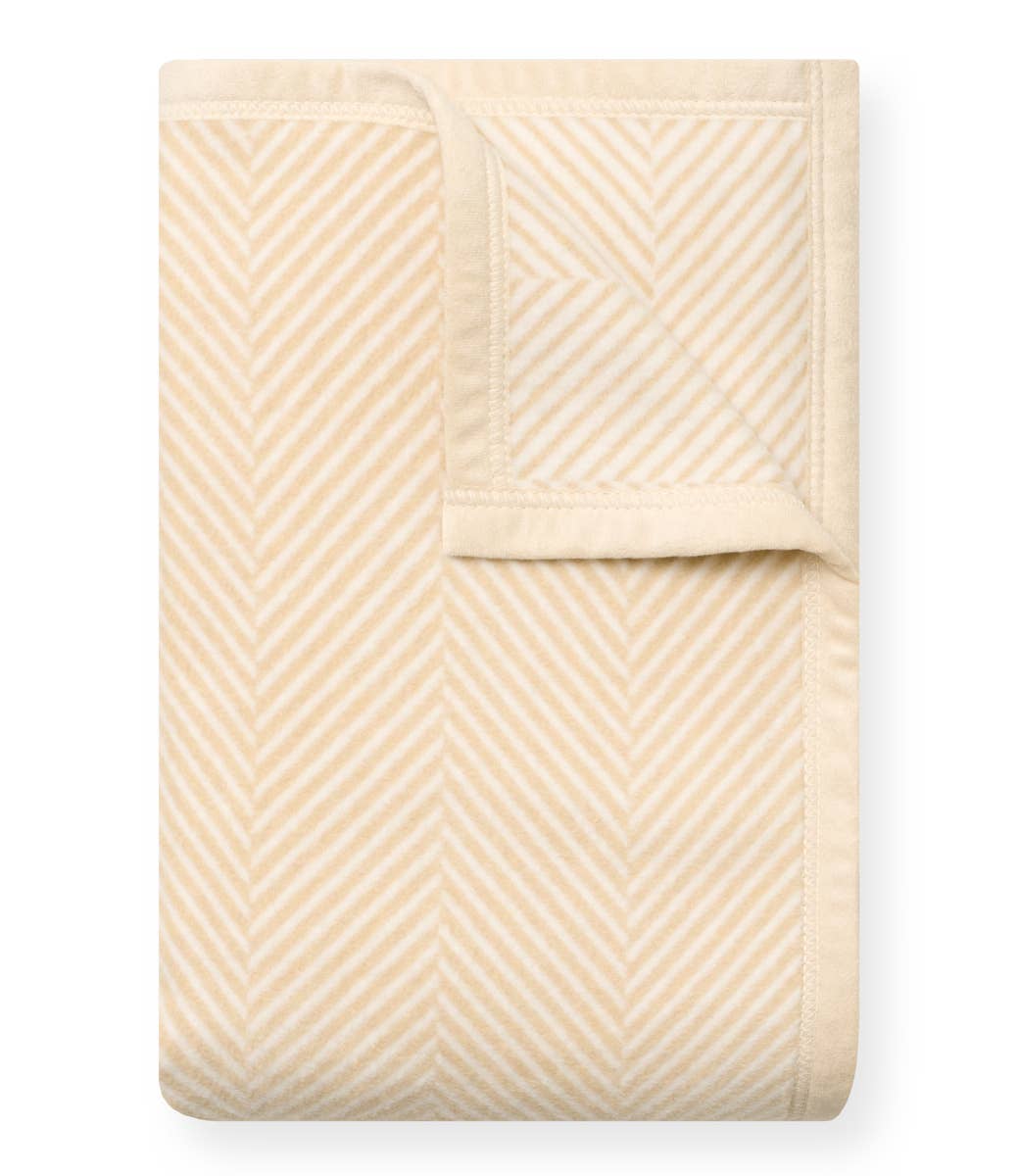 Harborview Herringbone Cream Blanket: Original