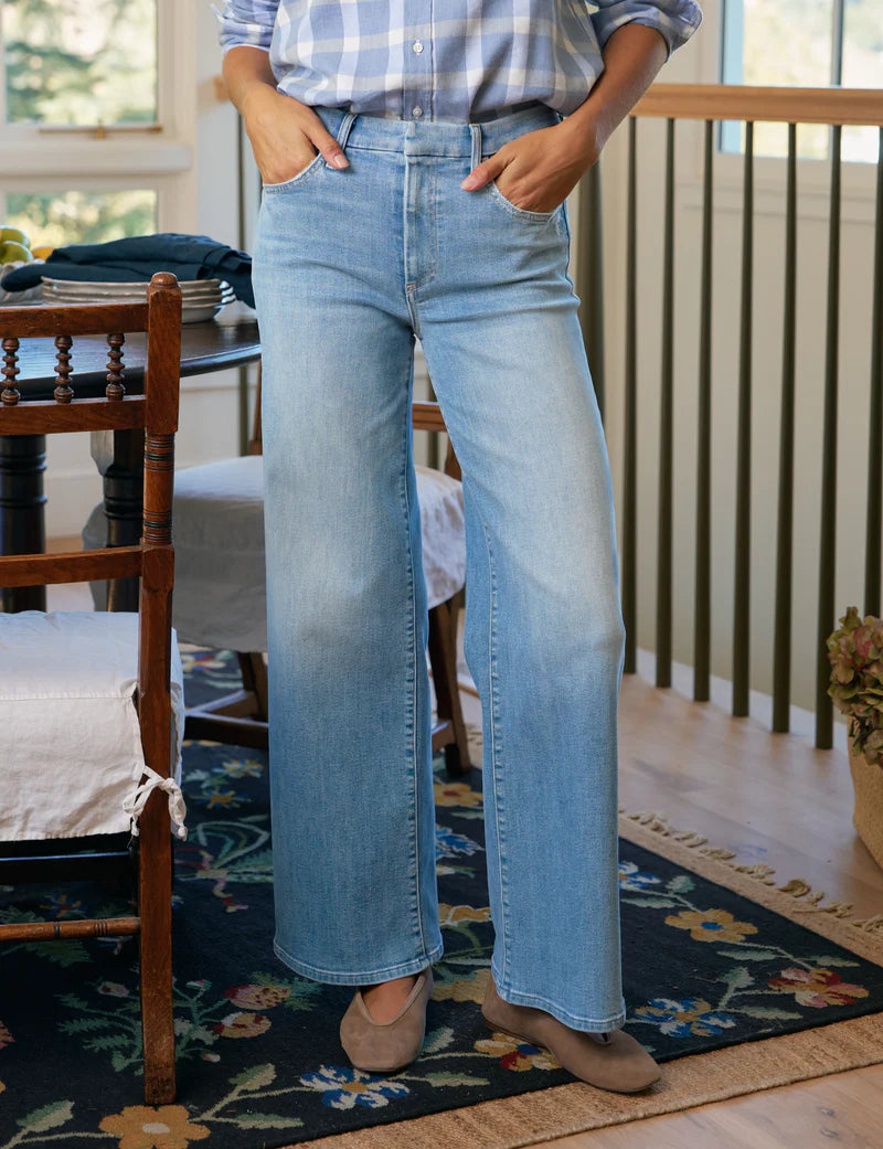 Long Gaucho Pant in Light Wash Indigo