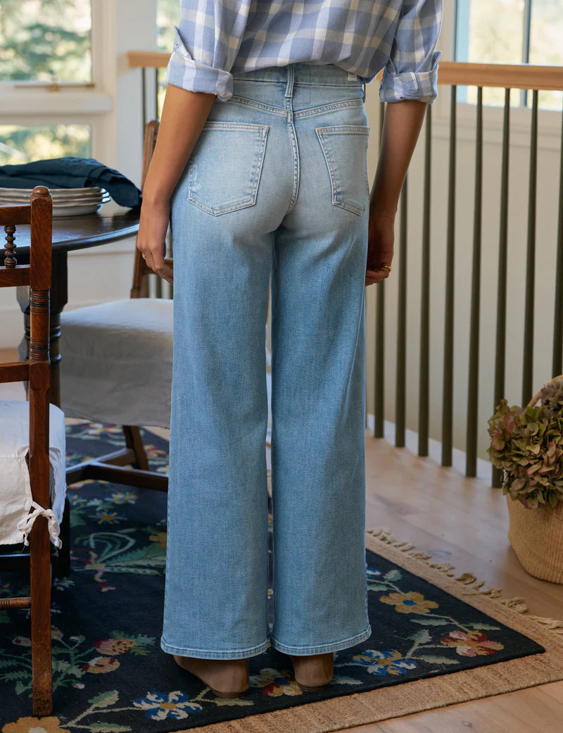 Long Gaucho Pant in Light Wash Indigo