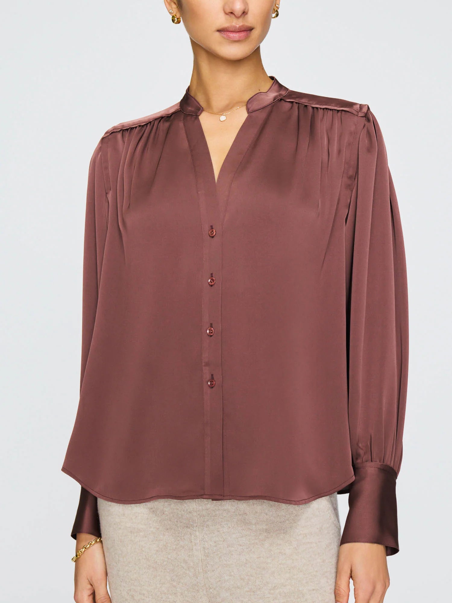 Enna Blouse in Cordovan
