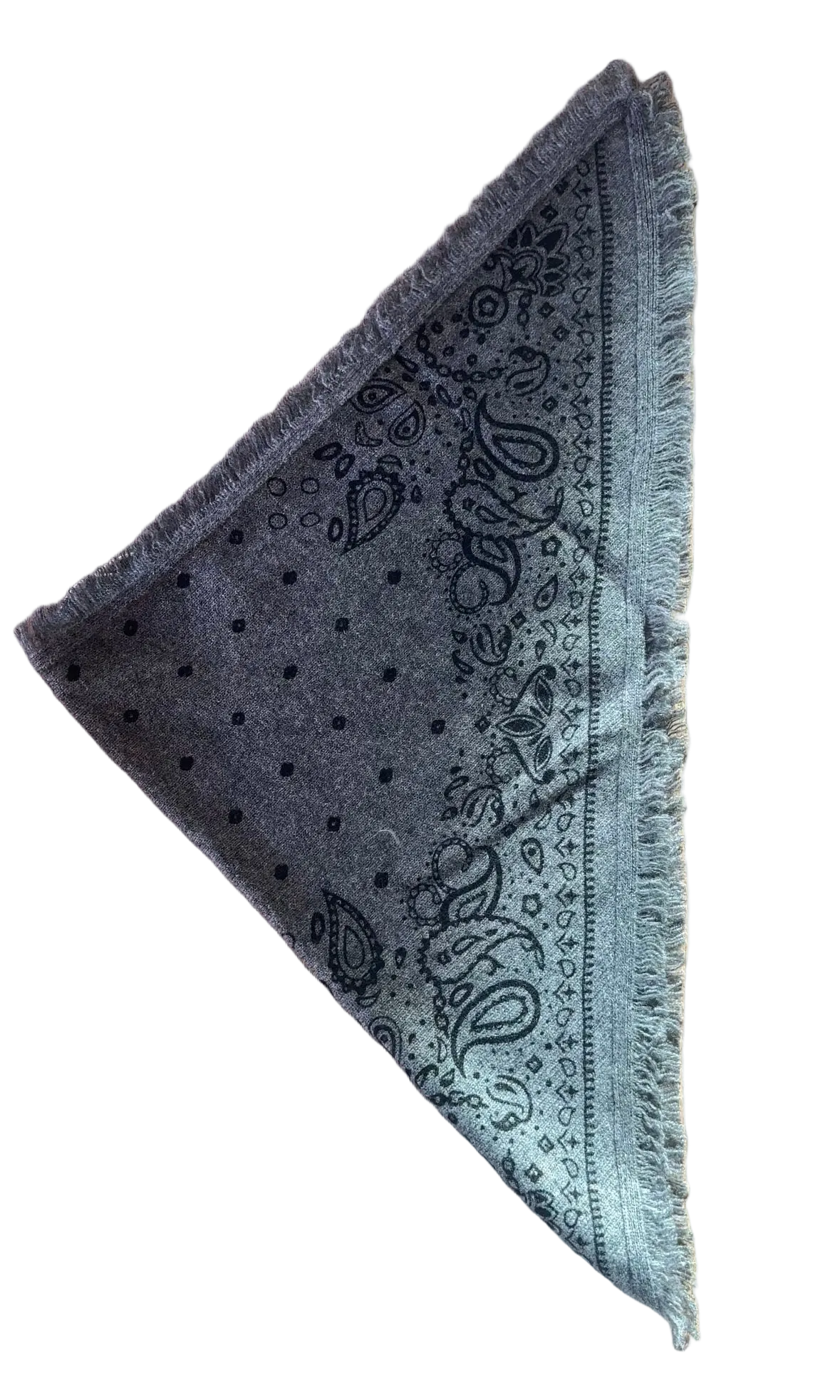 Cashmere Printed Bandana- Graphite Heather