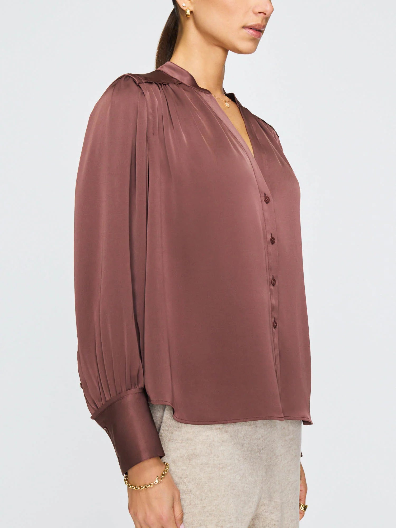 Enna Blouse in Cordovan