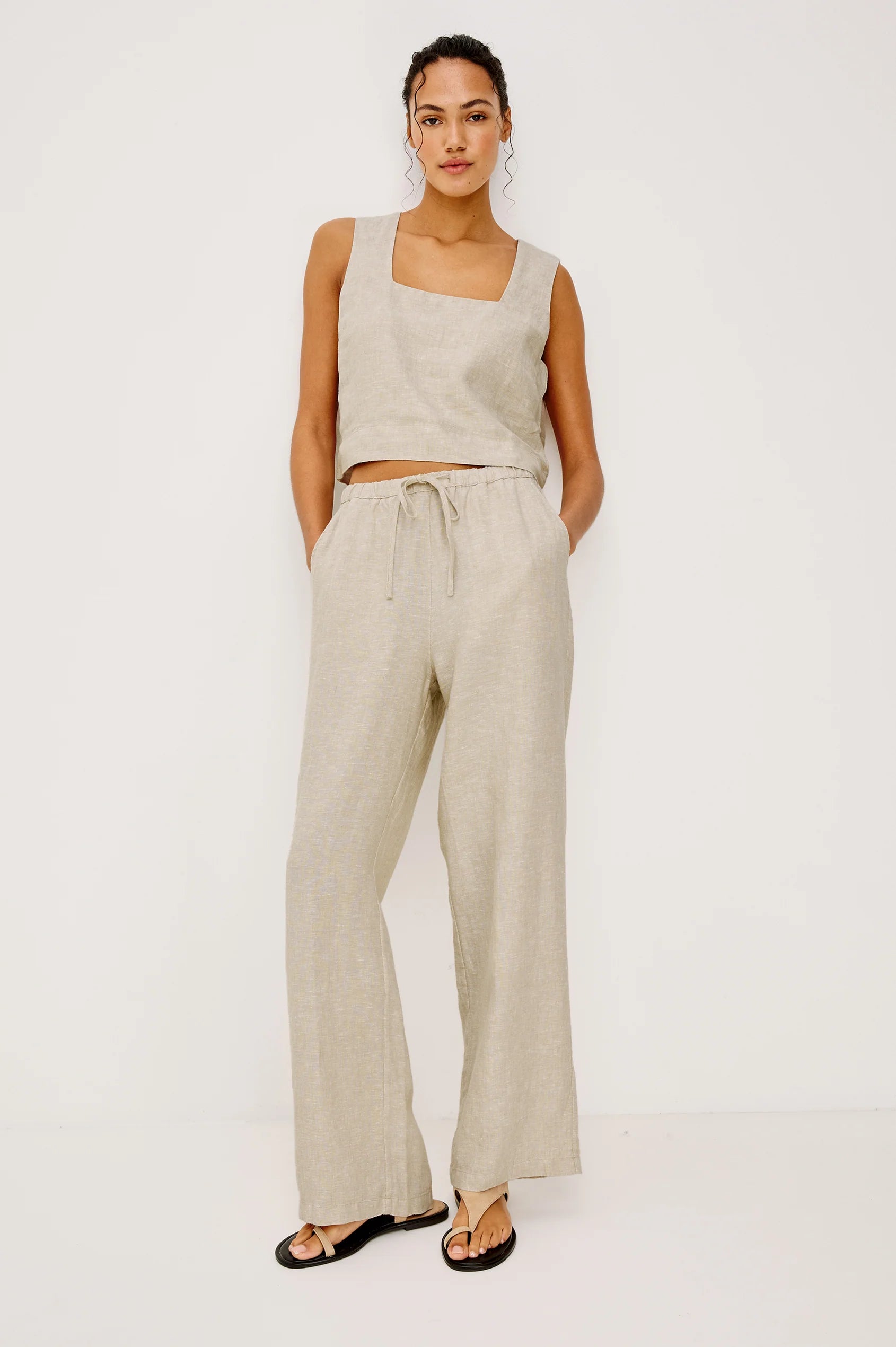 Emmie Pant in Heathered Flax