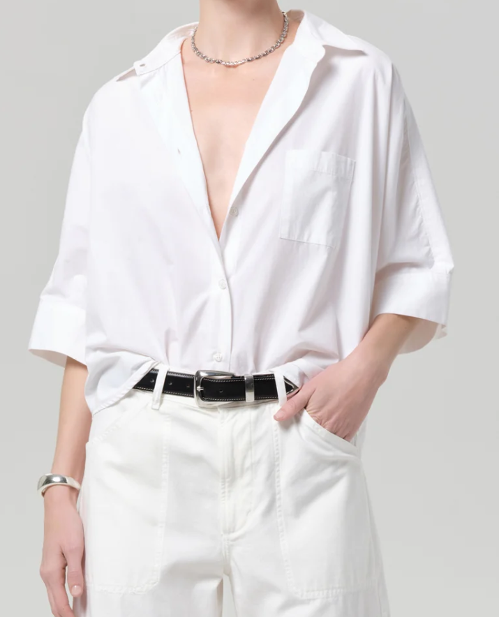 Claire Origami Shirt- Optic White