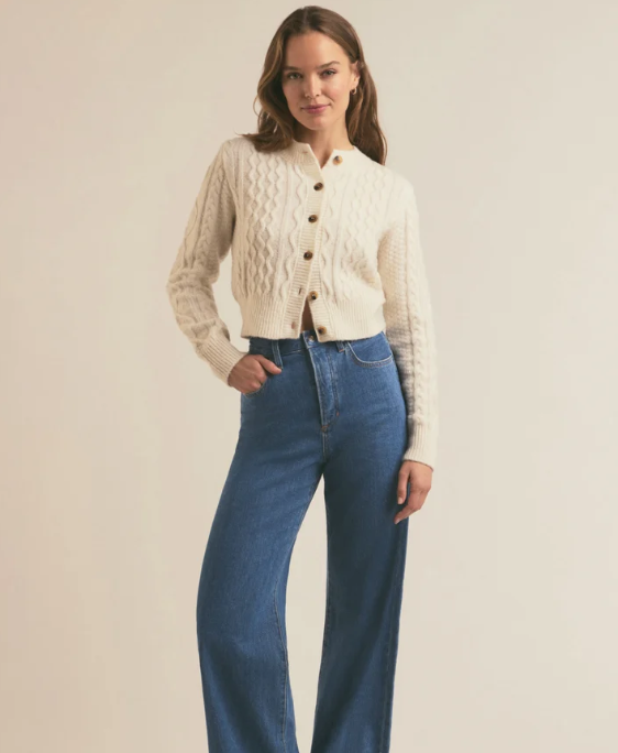 The Eleanor Cardigan - White Froth