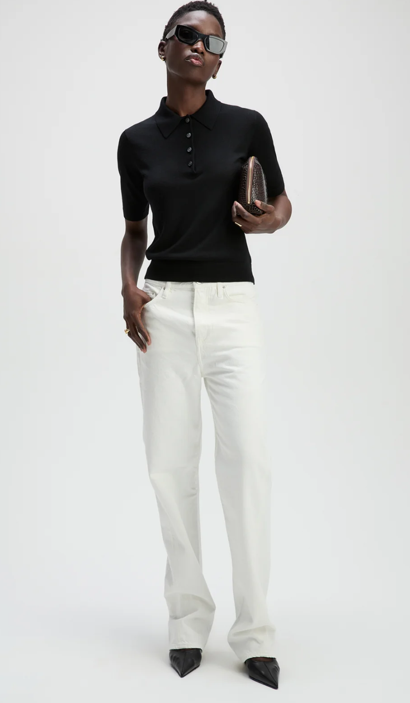 The Refined Short Sleeve Polo- Black