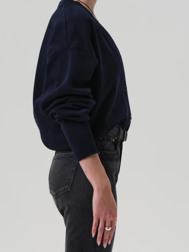 Fleece Cardigan - Navy