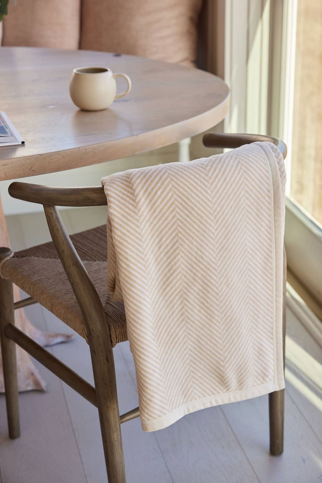 Harborview Herringbone Cream Blanket: Original
