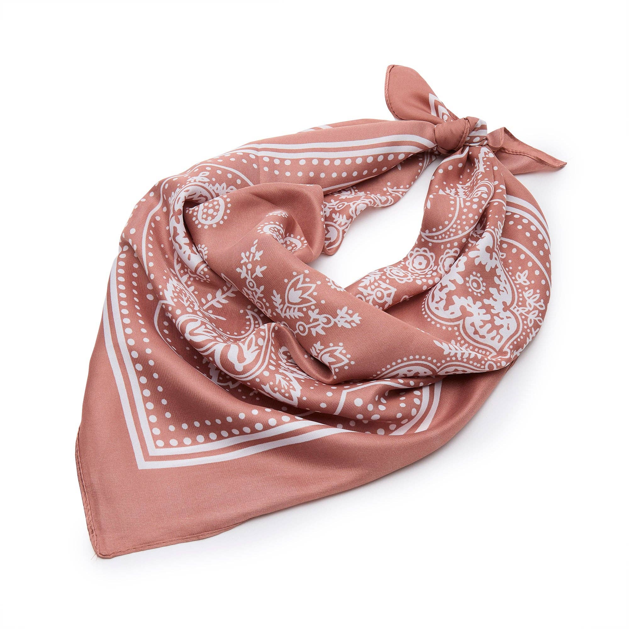 BLUSH PAISLEY SQUARE SATIN SCARF