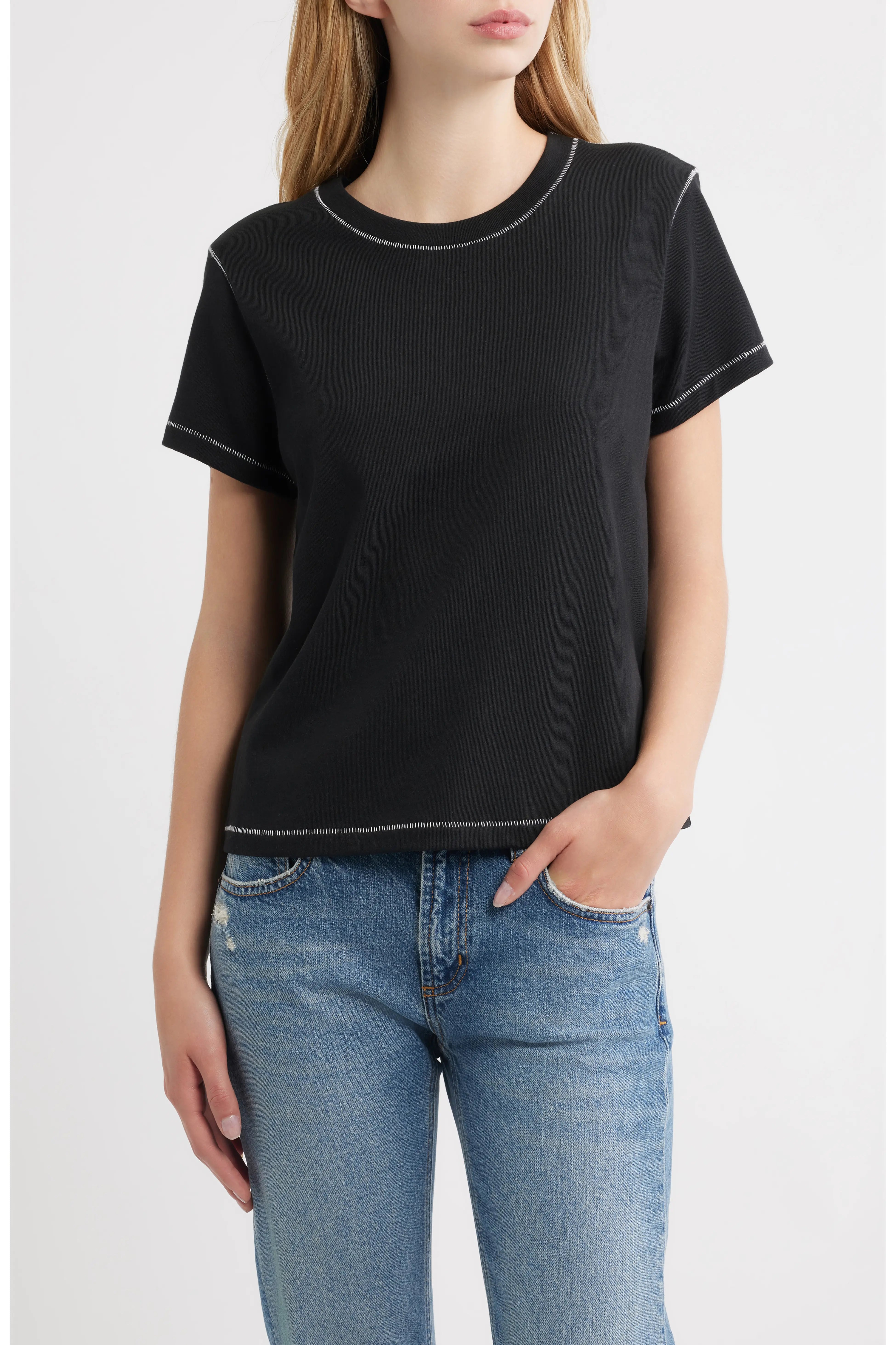 Girlfriend Tee- Black Contrast