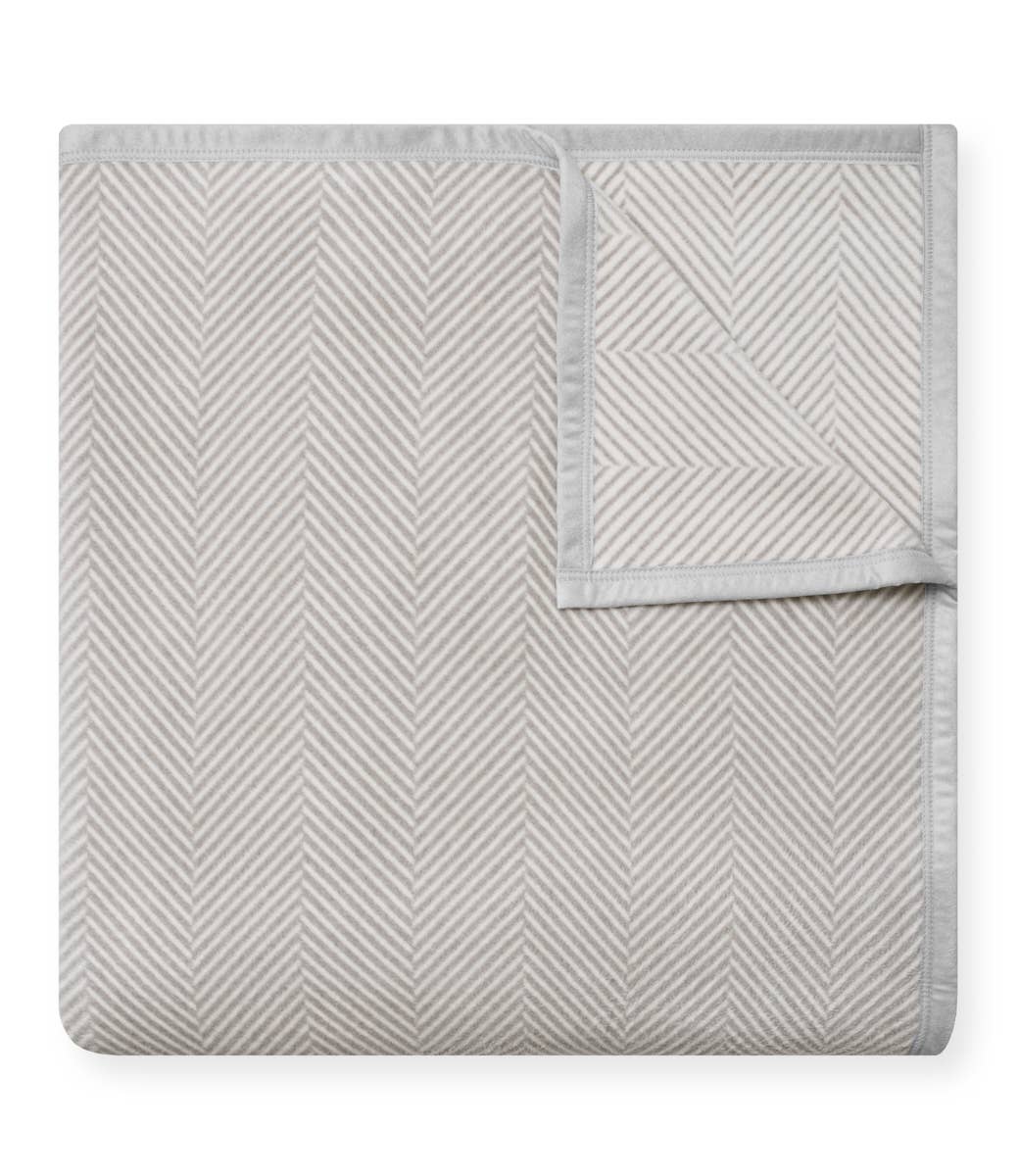 Harborview Herringbone Light Grey Blanket: Original