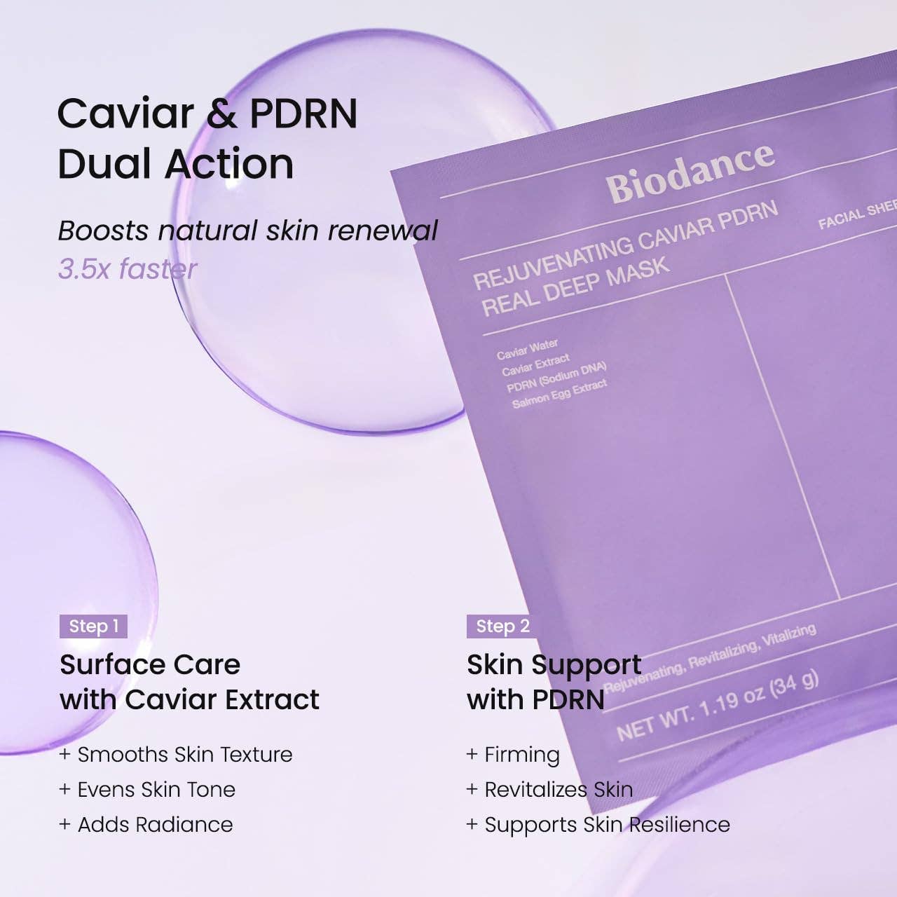 BIODANCE Rejuvenating Caviar PDRN Real Deep Mask: 1 Sheet