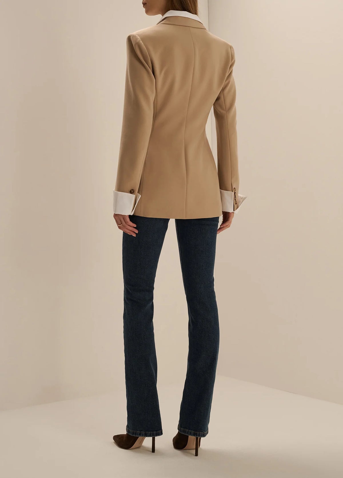 Madison Avenue Blazer- tan/white