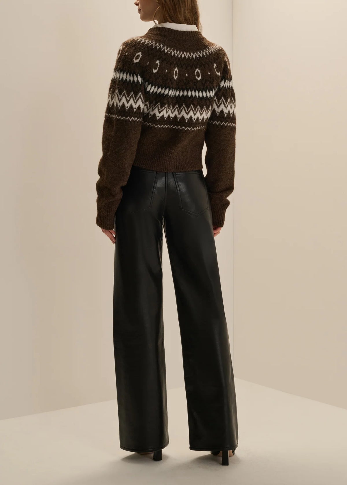 The Cropped Chalet Cardigan- Espresso
