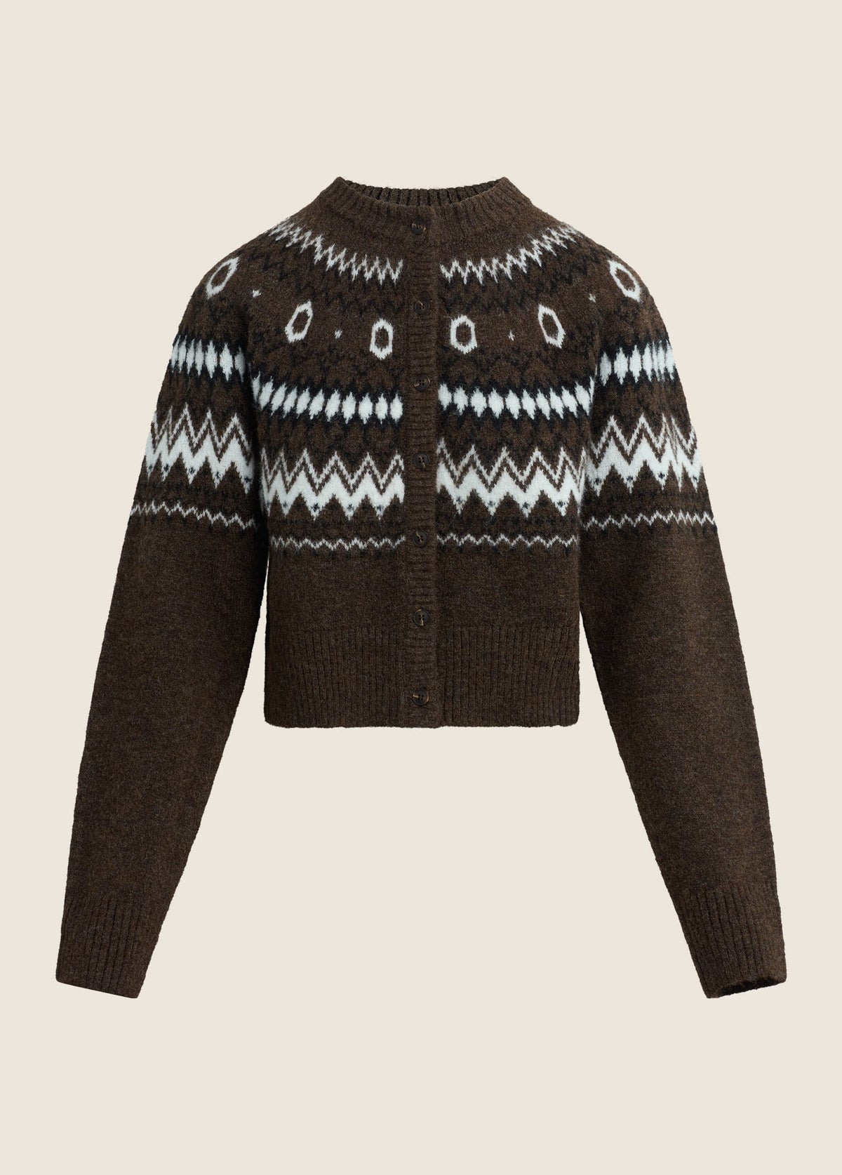 The Cropped Chalet Cardigan- Espresso