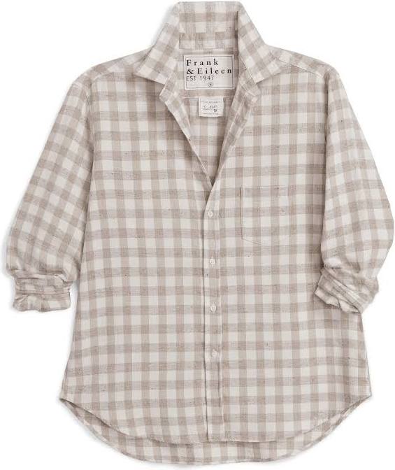 Relaxed Button Up- Cream Camel Textured