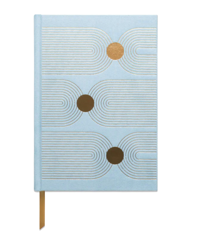 Hard Cover Suede Cloth Journal With Pocket